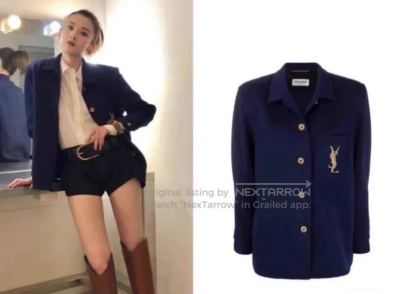 Saint Laurent Paris Saint Laurent Paris Navy Blue Wool Shirt Jacket Size US XXS / EU 40 - 6 Thumbnail