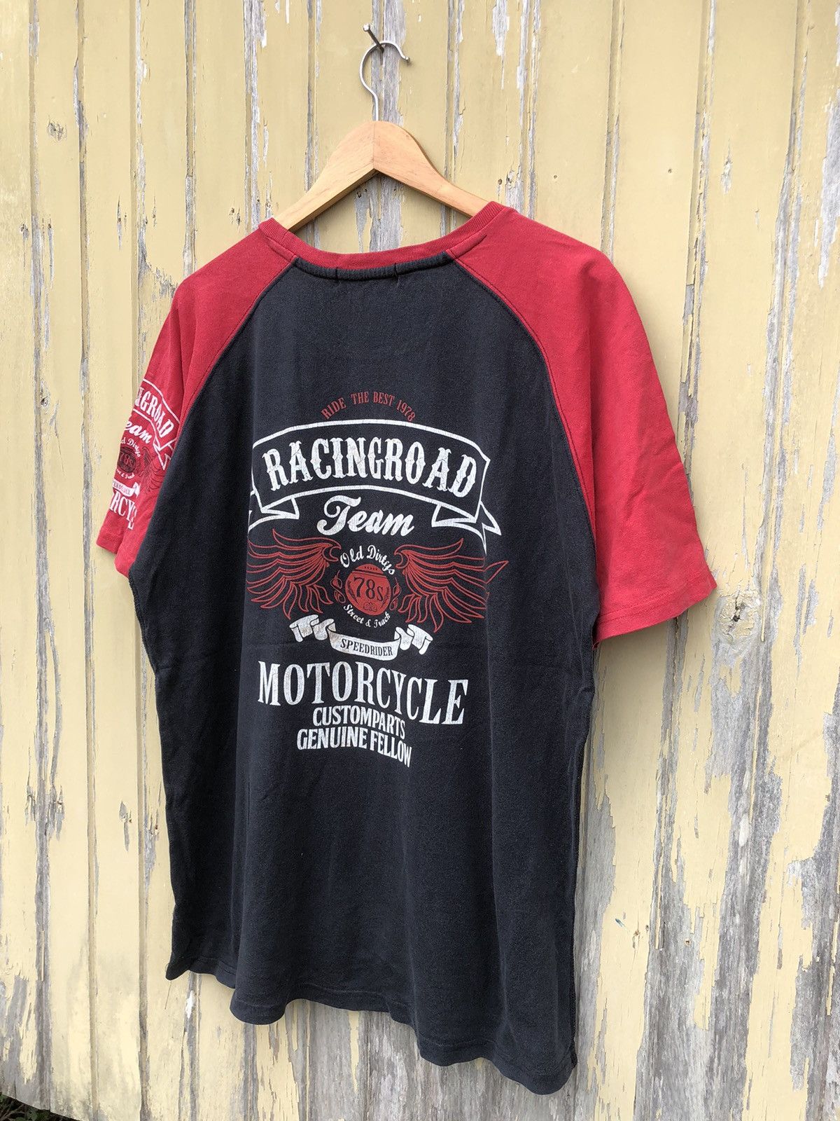 Harley Davidson × Japanese Brand × Vintage Vintage Thruxton Racingroad Motorcycle Team Old Dirty Tee Size US L / EU 52-54 / 3 - 3 Thumbnail