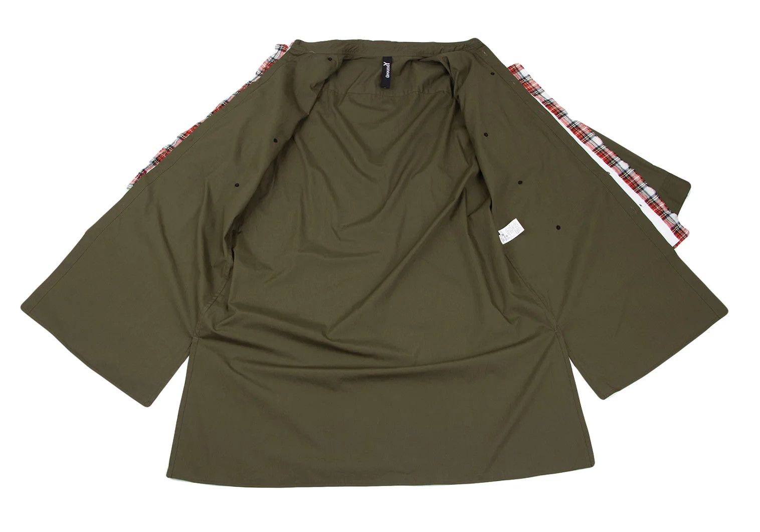 Yohji Yamamoto Tartan Check Pigment Print Detachable Long Shirt Khaki Size US M / EU 48-50 / 2 - 15 Thumbnail