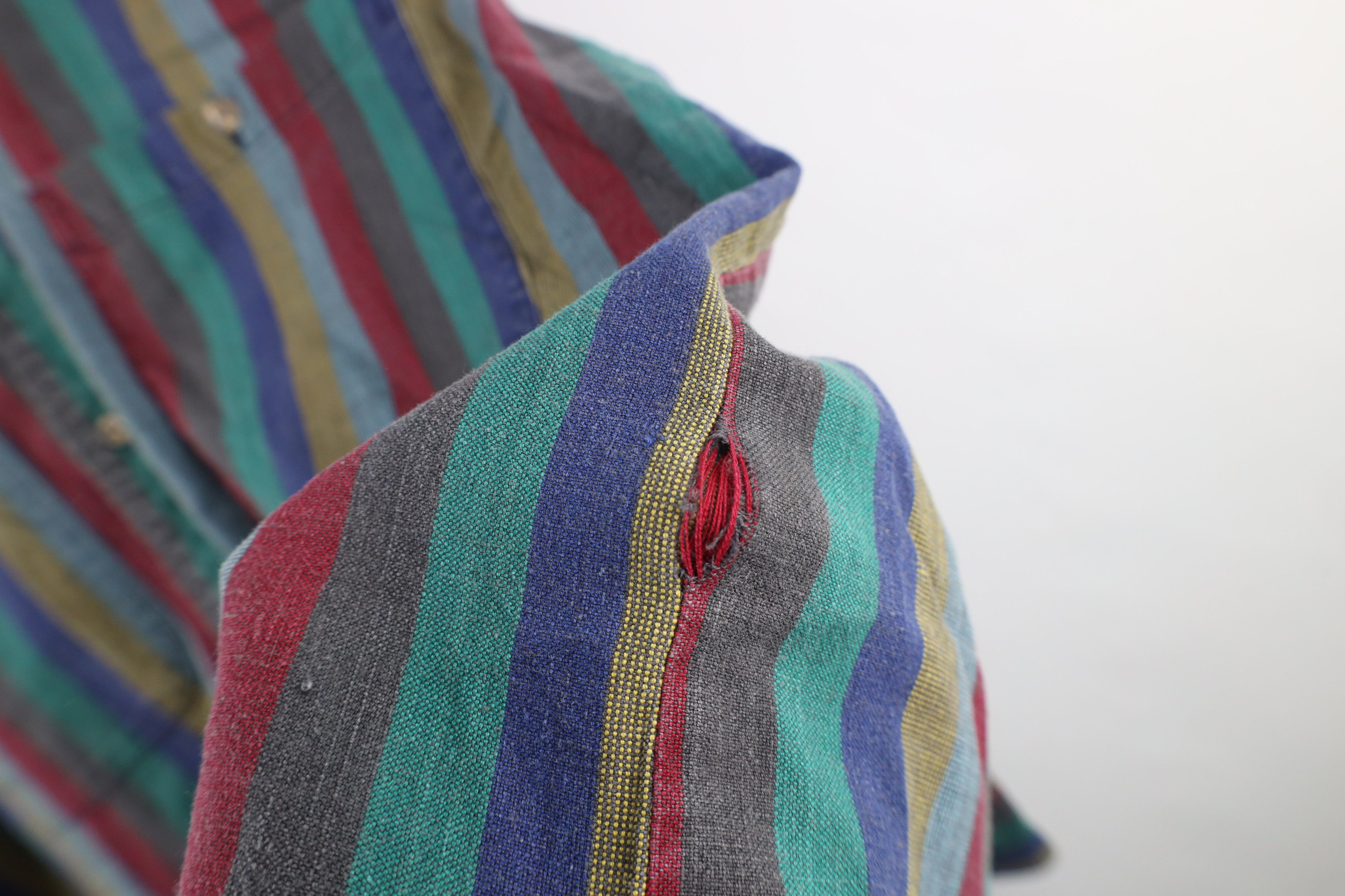 Vintage Vintage 90s Streetwear Rainbow Striped Button Down Shirt USA Size US XL / EU 56 / 4 - 5 Thumbnail