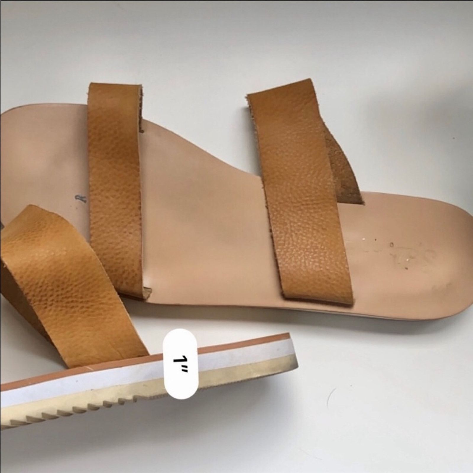 Anthropologie SPLENDID Anthro Brown Leather Slide Slip On Flat Sandal Size US 10 / IT 40 - 5 Thumbnail
