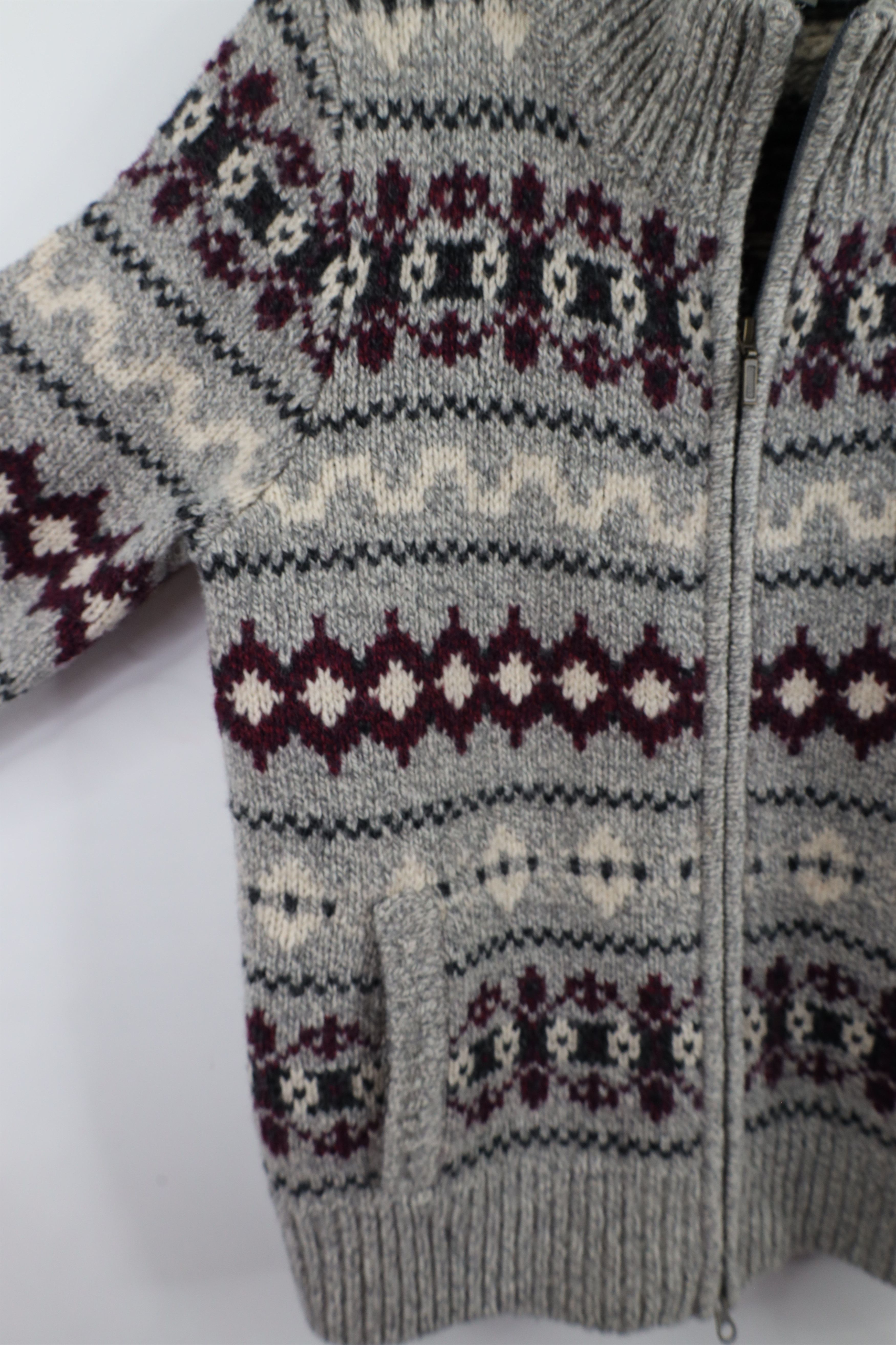 L.L. Bean × Vintage Vintage LL Bean Heavyweight Wool Fair Isle Full Zip Sweater Size M / US 6-8 / IT 42-44 - 5 Thumbnail