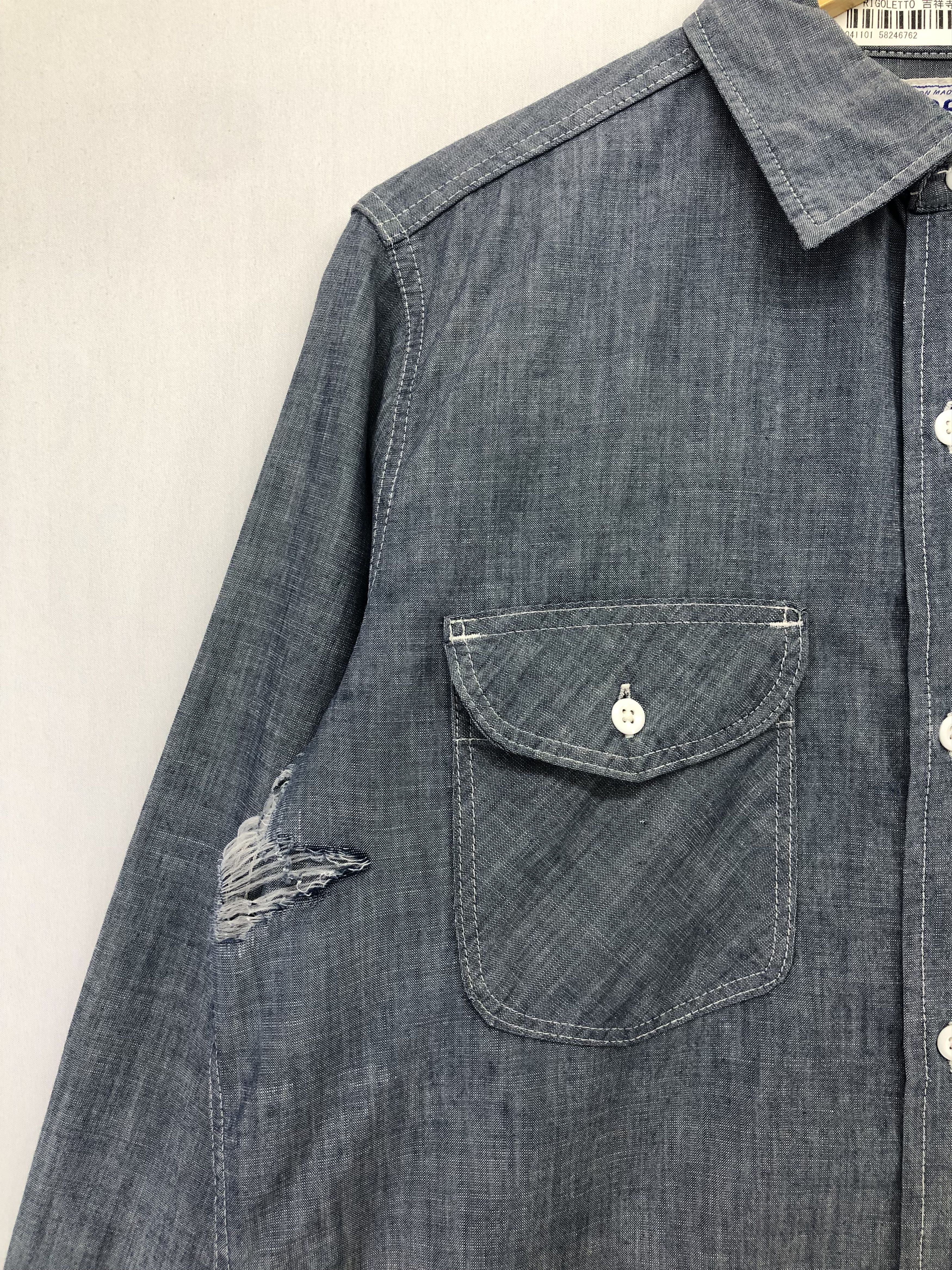 Lee Vintage Lee Distressed Chambray Shirt Size US L / EU 52-54 / 3 - 4 Thumbnail