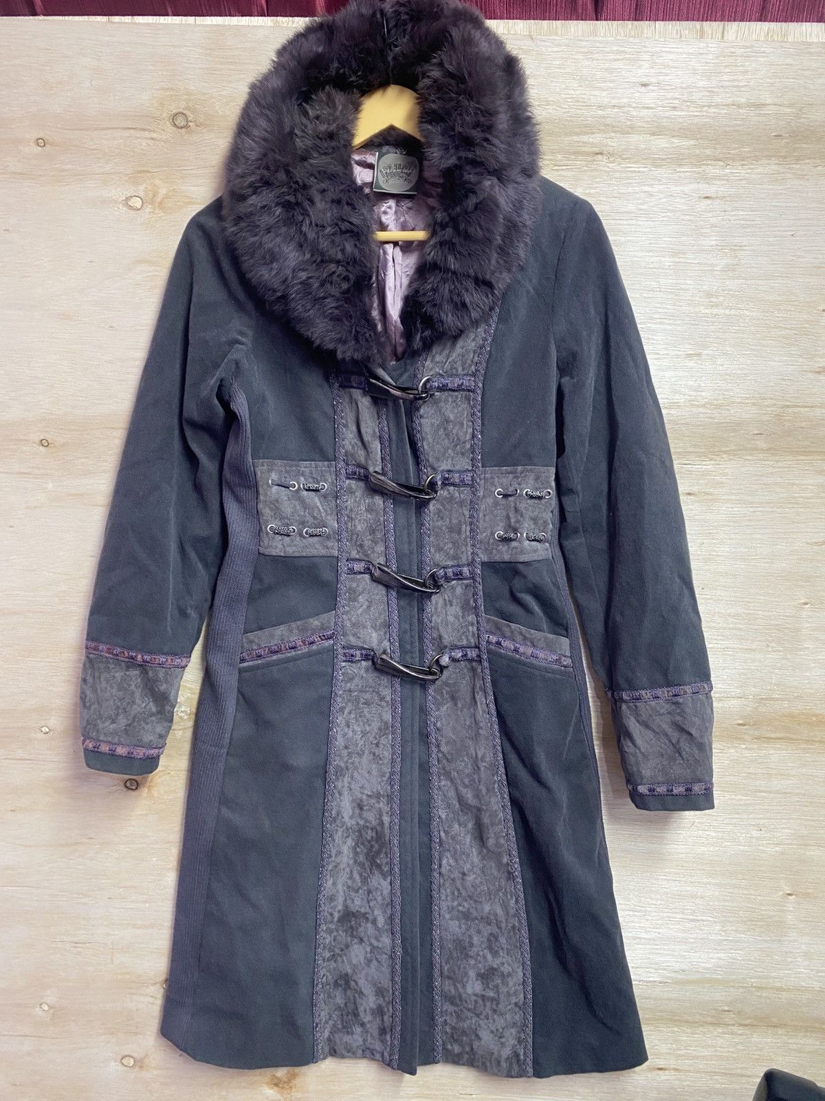 14th Addiction Ozz Angelo Fur and Metal Decoration Punk Jacket racoon Size ONE SIZE - 1 Thumbnail