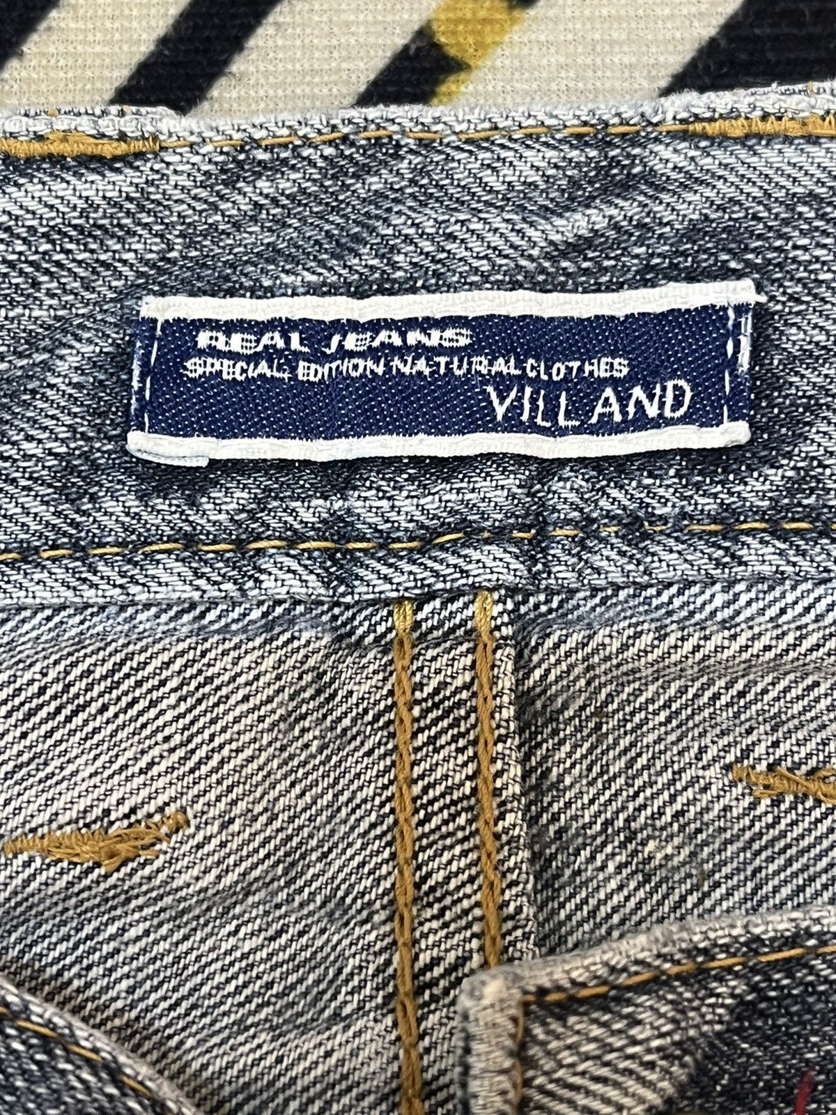 If Six Was Nine Vintagw Villand Faded Whiskers Zipper Back Pocket Denim Size US 31 - 11 Thumbnail