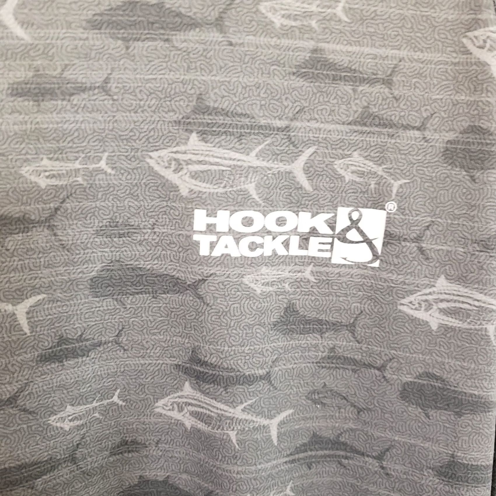 Vintage Hook & Tackle Hoodie Shirt Men L Gray Fish Pattern Long Sleeve Lightweight 50spf Hooded Size US L / EU 52-54 / 3 - 4 Thumbnail