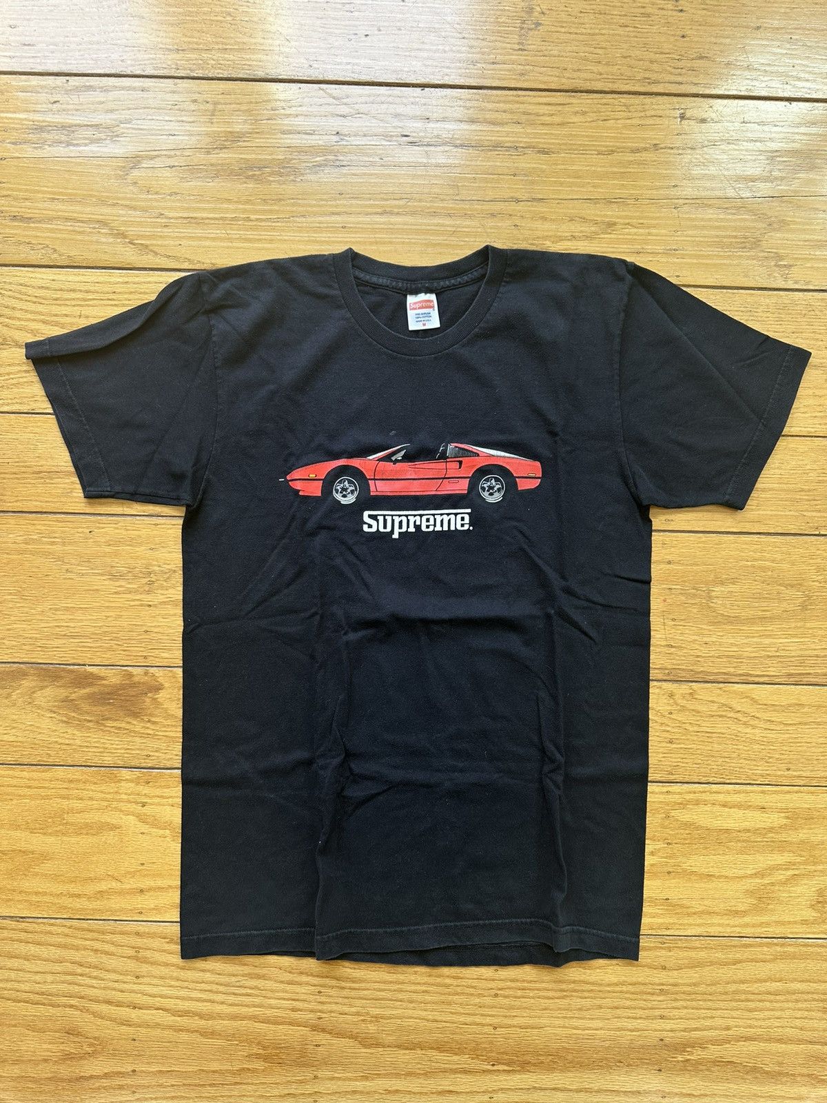 image of Supreme Ferrari Gt Tee in Black, Men's (Size Medium)