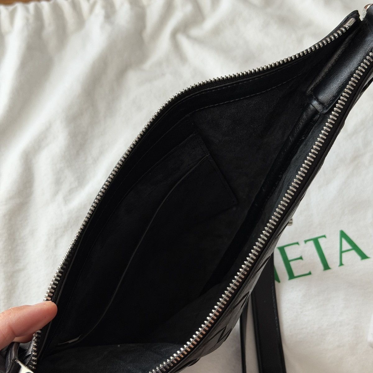 Bottega Veneta Bottega Veneta Virgule Bag, Small, Black Calfskin Size ONE SIZE - 9 Thumbnail