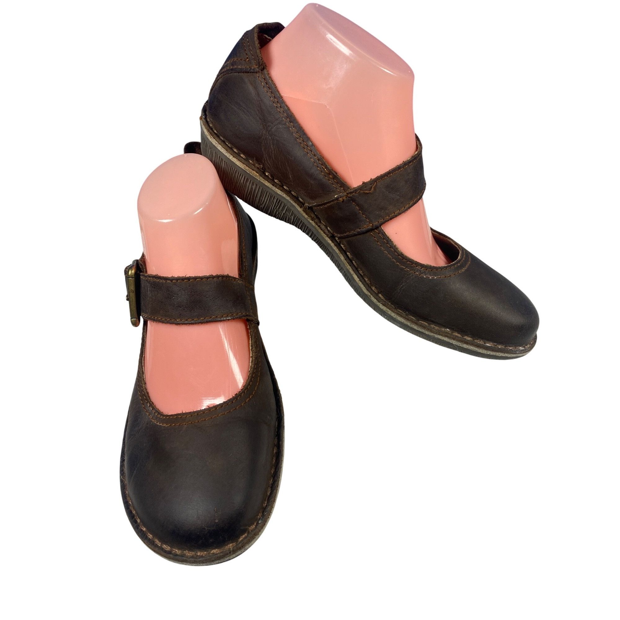 Other Weinbrenner‎ Brown Leather Buckle Strap Shoe Boho Cottage Pr Size US 10 / IT 40 - 1 Thumbnail