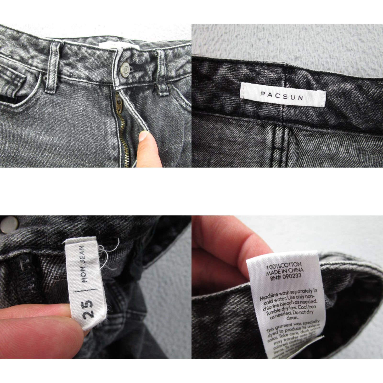 Pacsun Pacsun Jeans Womens 25 Black Faded High Rise Denim Pants Mom Skater Punk Vintage Jeans Size 42" / US 20 - 8 Thumbnail