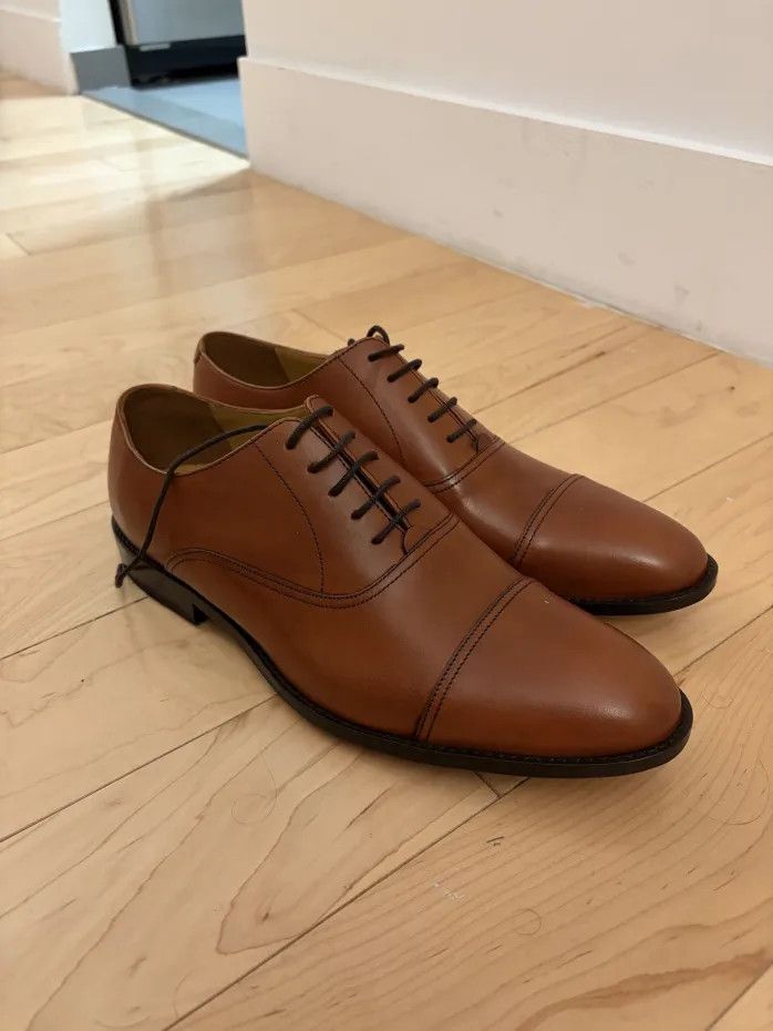 Charles Tyrwhitt Leather Oxford Cap Toe Shoes - Tan Size US 10 / EU 43 - 1 Thumbnail