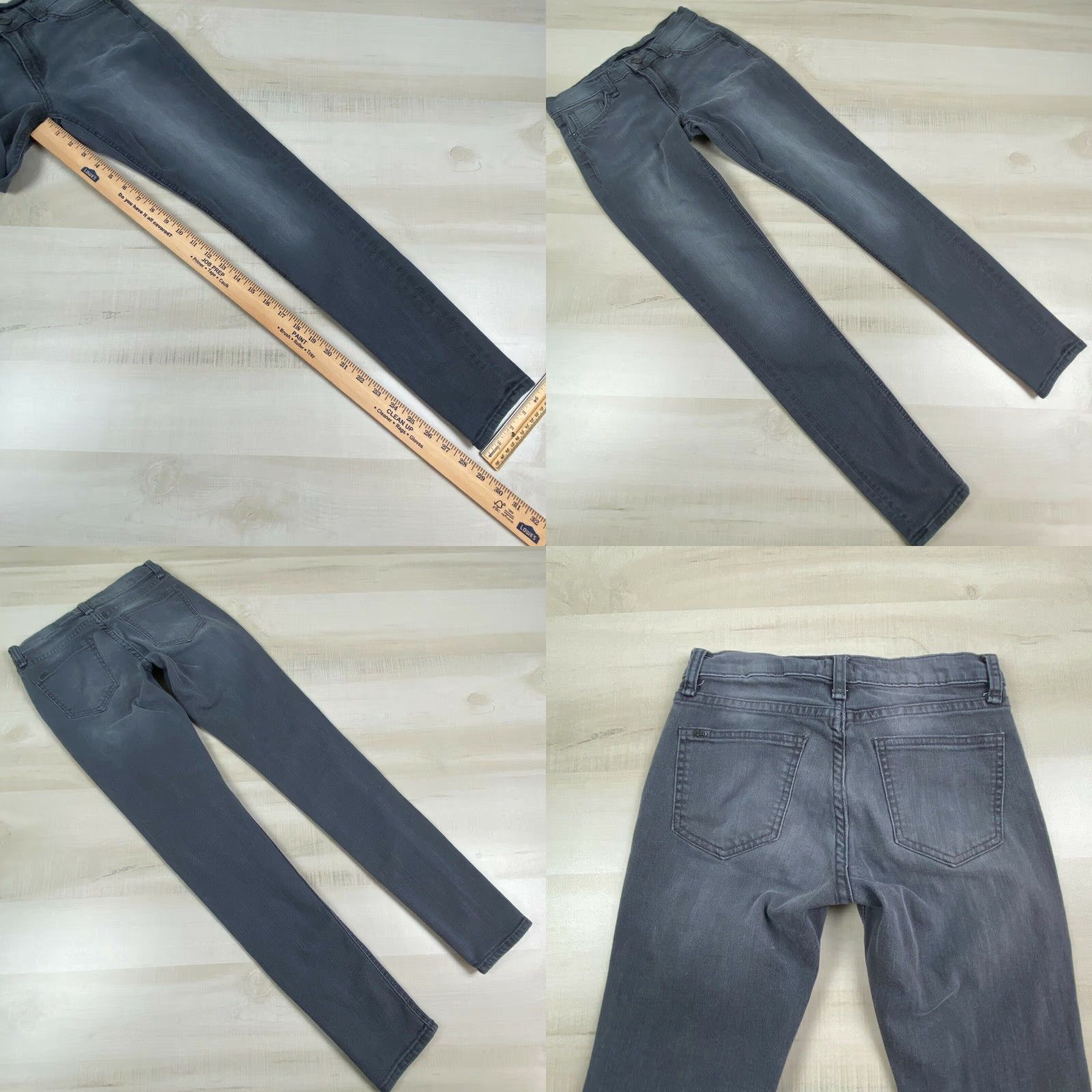 Vintage Edyson Women's 25 Gray Skinny Jeans Mid Rise Stretch Cotton Blend Size 42" / US 20 - 8 Thumbnail