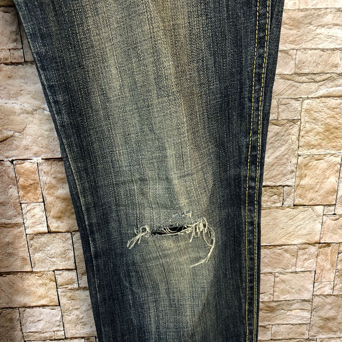 Japanese Brand Candy Robot Blue Distressed Denim Pants #A1125 Size 32" / US 10 / IT 46 - 11 Thumbnail