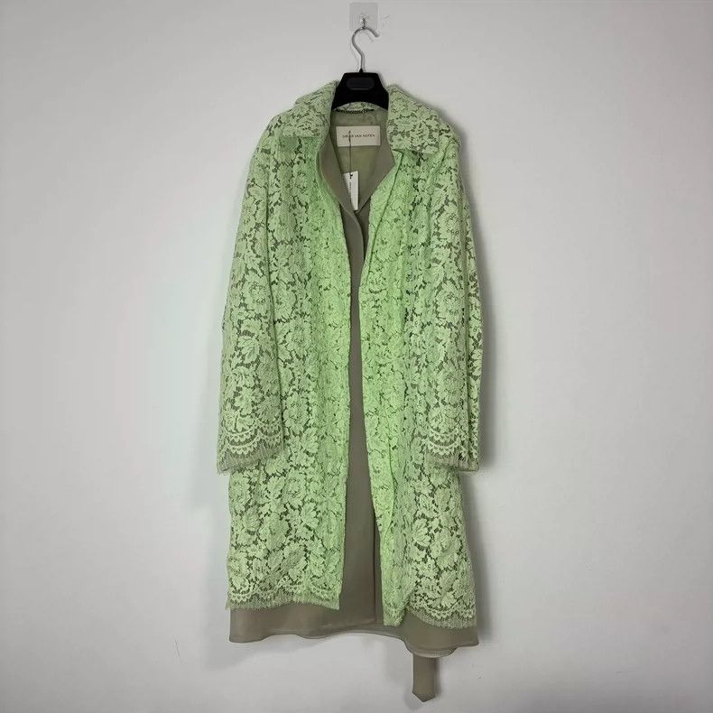 Dries Van Noten DRIES VAN NOTEN Green mesh double-layered coat Size M / US 6-8 / IT 42-44 - 1 Thumbnail