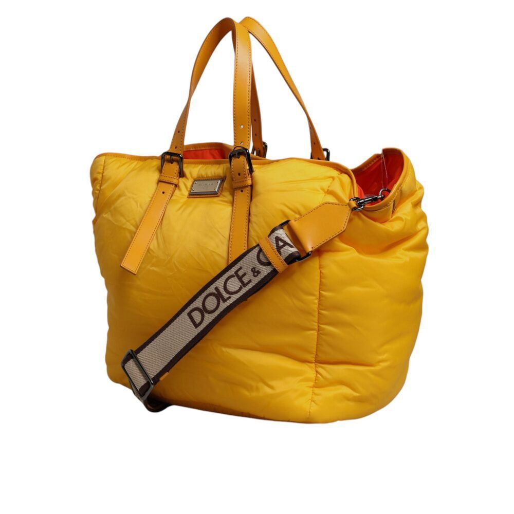 Dolce & Gabbana Dolce & Gabbana Yellow Orange Nylon Logo Plaque Hand Shoulde Size ONE SIZE - 4 Thumbnail