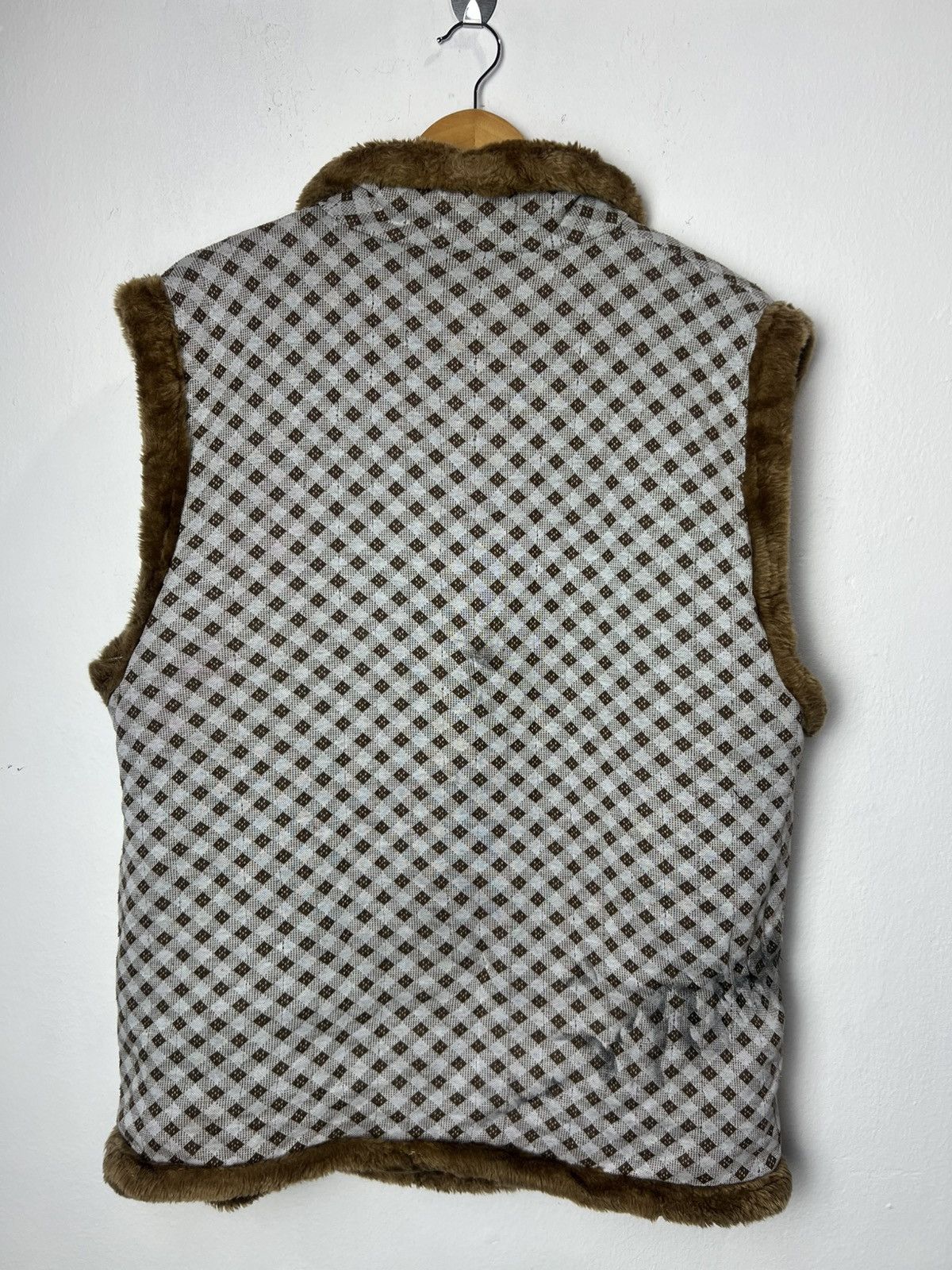 Vintage Vintage Chaleur Plaid Faux Fur Trim Sherpa Vest Size US M / EU 48-50 / 2 - 2 Thumbnail