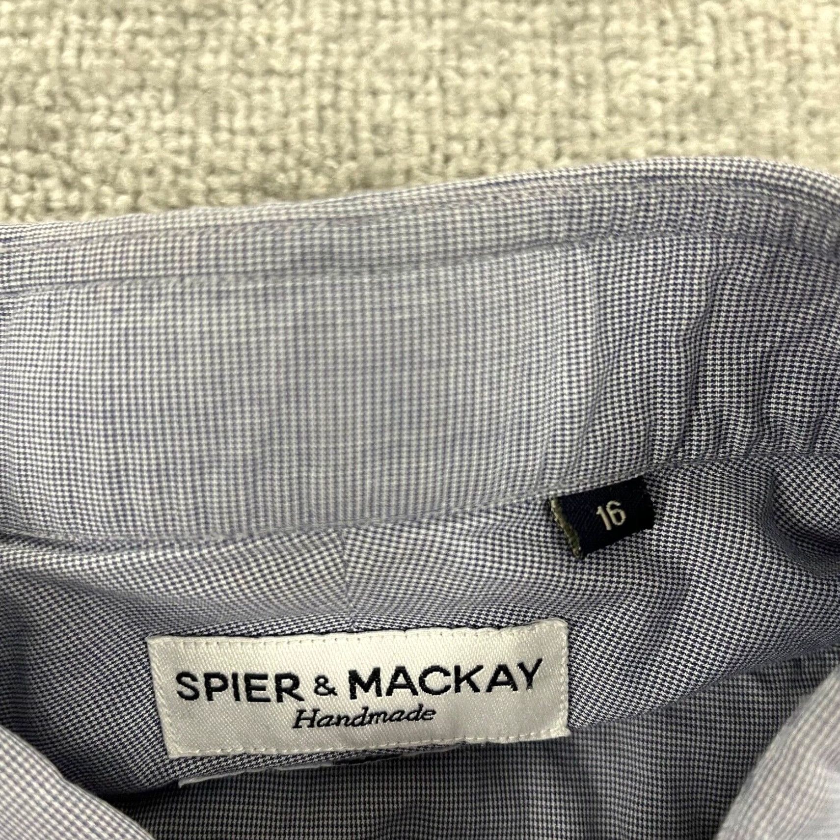 Vintage VINTAGE Spier & Mackay Men's Shirt Long Sleeve Button-Up Dress Casual Business Formal Workwear 16 Blue Plaid Size 42R - 3 Thumbnail