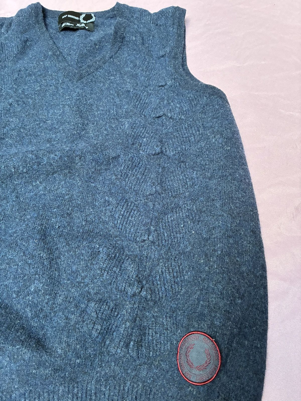 Fred Perry × Raf Simons RAF SIMONS x FRED PERRY navy blue knit wool gilet Size US M / EU 48-50 / 2 - 5 Thumbnail