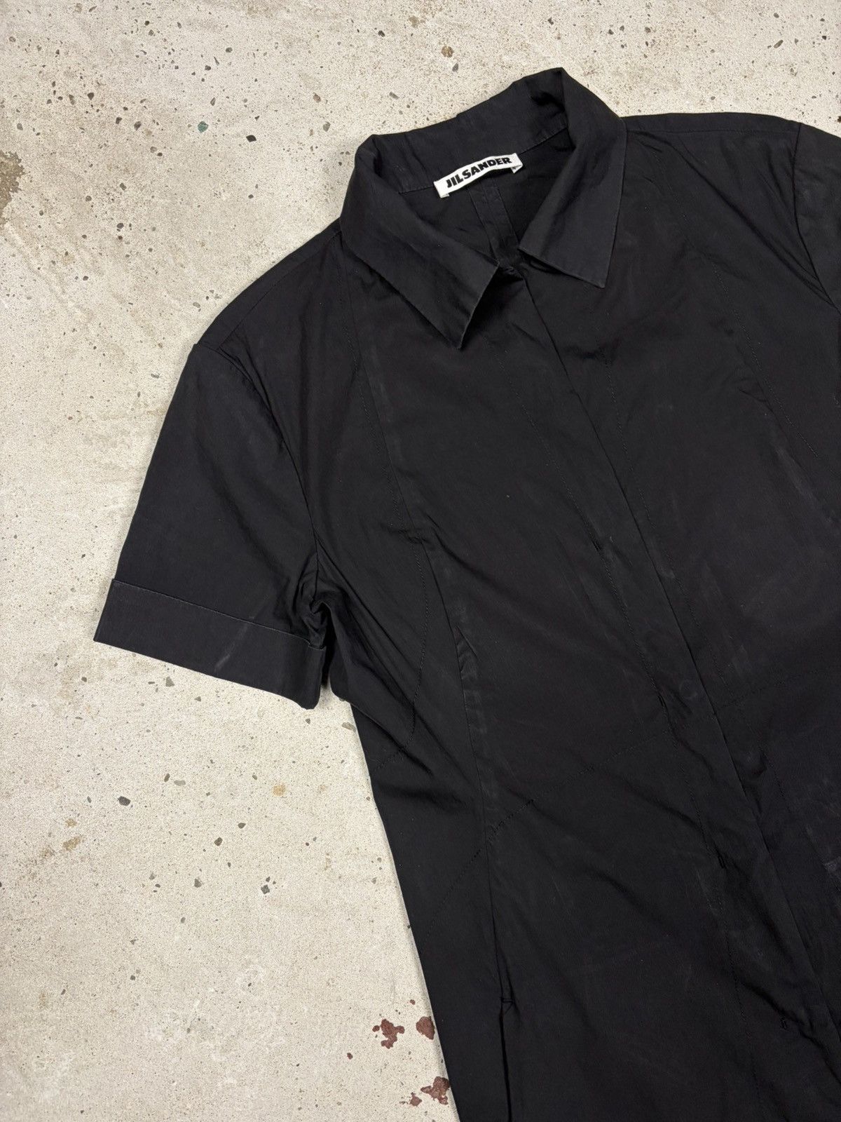 Jil Sander Jil Sander Black Shirtdress Midi Button Up Size XS / US 0-2 / IT 36-38 - 7 Thumbnail