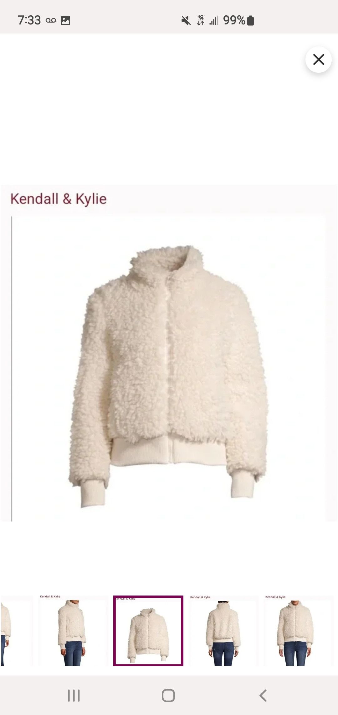 Kendall And Kylie Kendall & Kylie Y2K cream colored zip up sherpa teddy coat Size L / US 10 / IT 46 - 11 Thumbnail