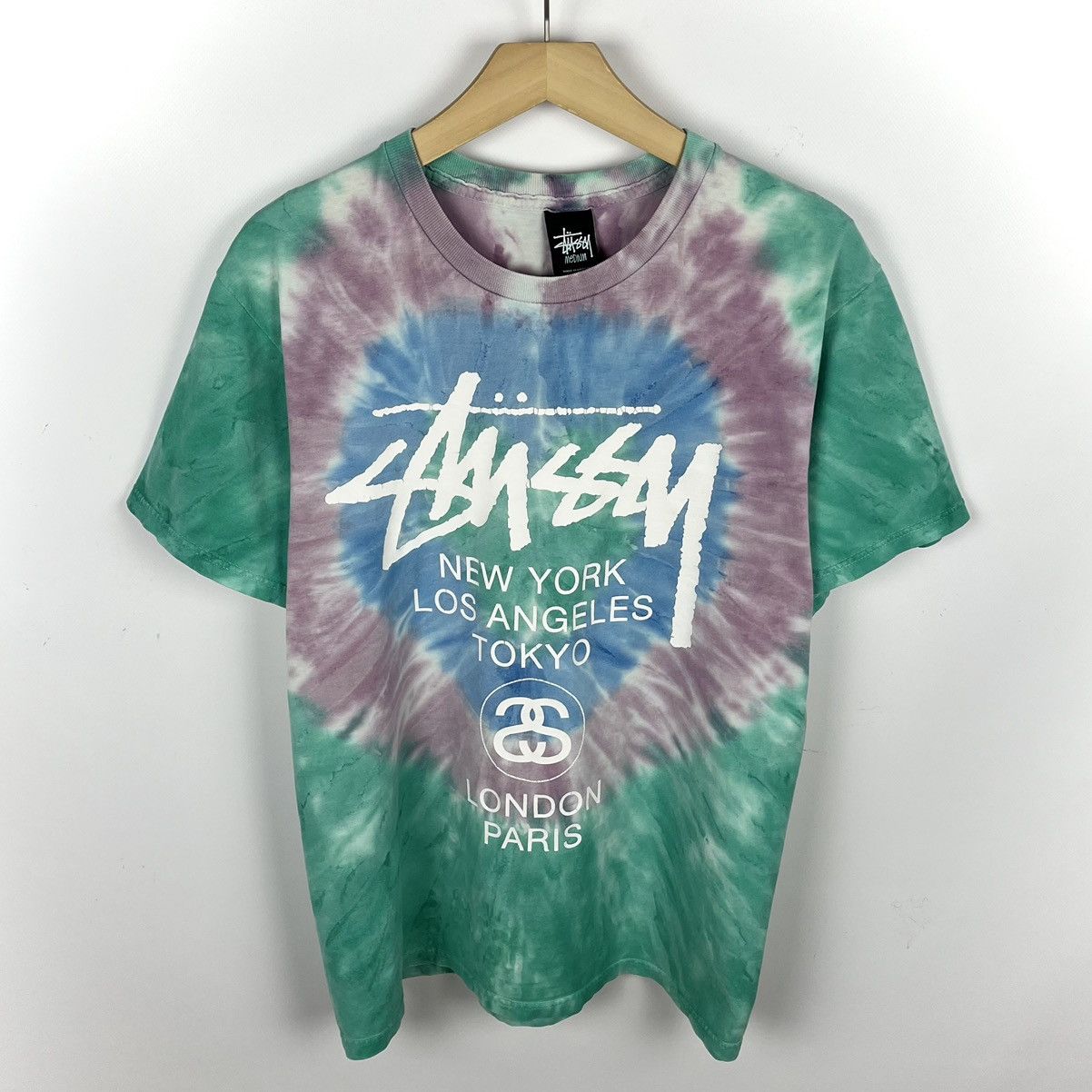 Stussy Vintage Stussy world Tour big logo tie-dye tee 90’s Size US M / EU 48-50 / 2 - 1 Thumbnail