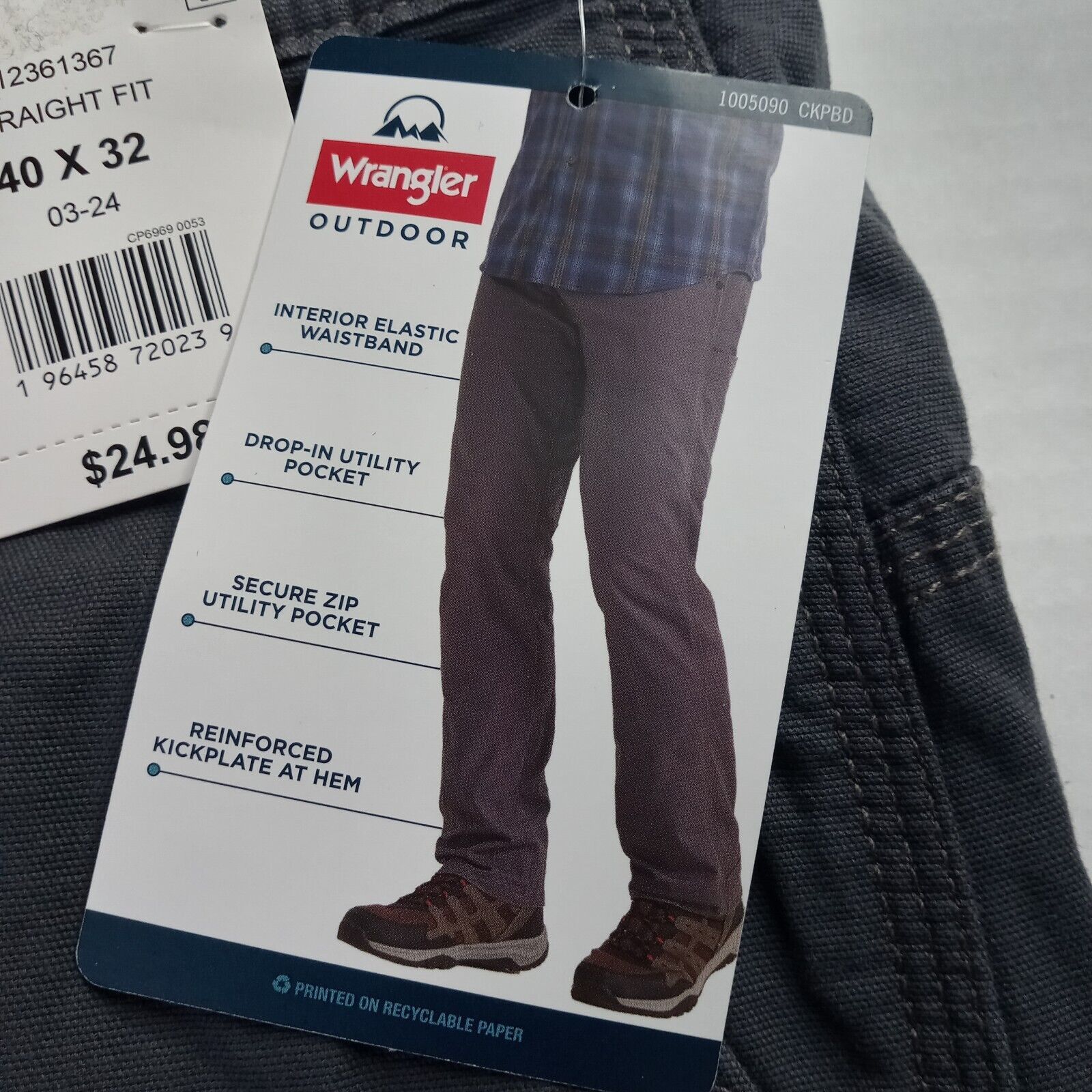 Wrangler Wrangler Outdoor Frontier Utility Pants Men's 40x32 Gray Size US 40 / EU 56 - 5 Thumbnail