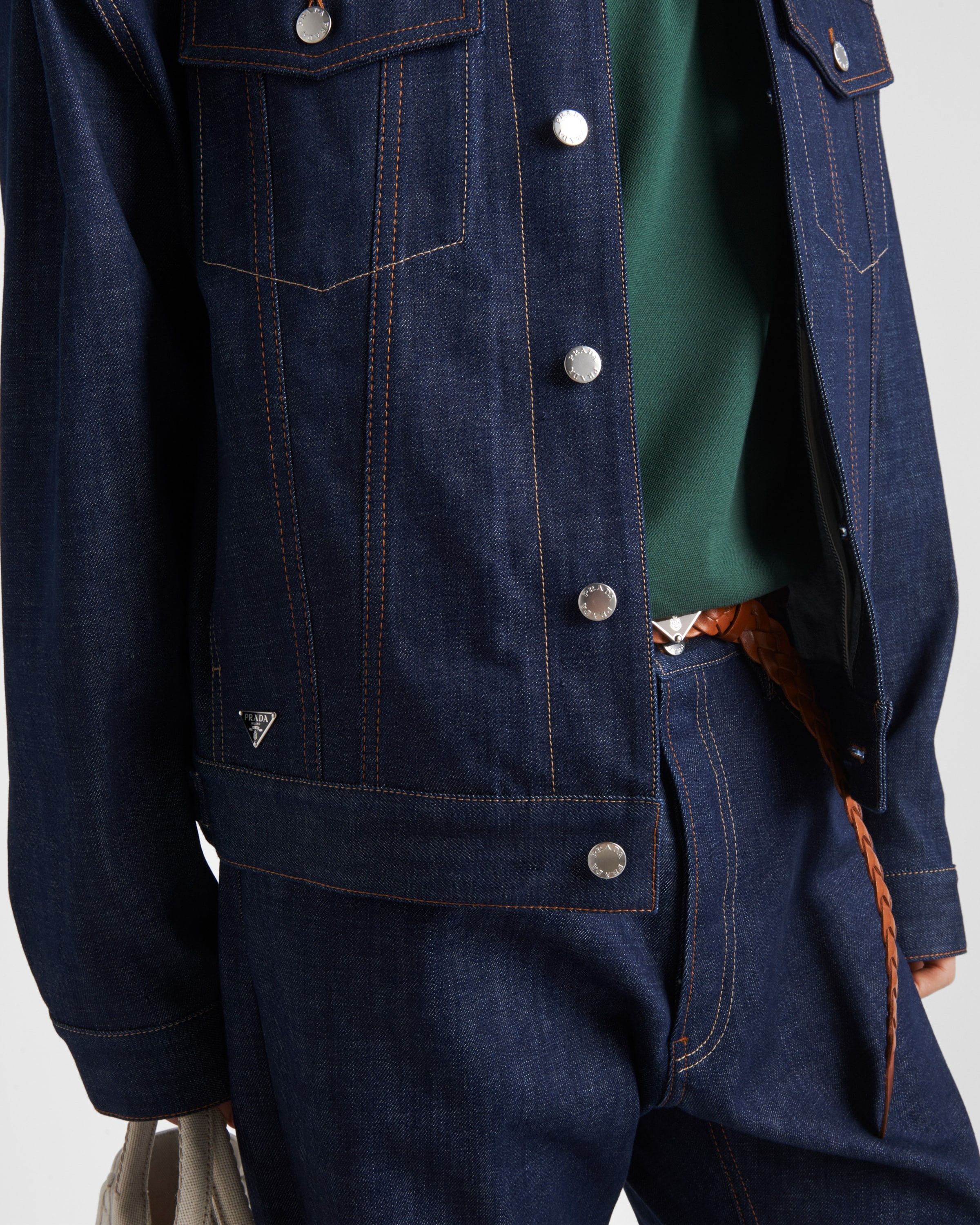 Prada oc11z0625 Selvedge Denim Blouson in Blue Size US S / EU 44-46 / 1 - 6 Thumbnail