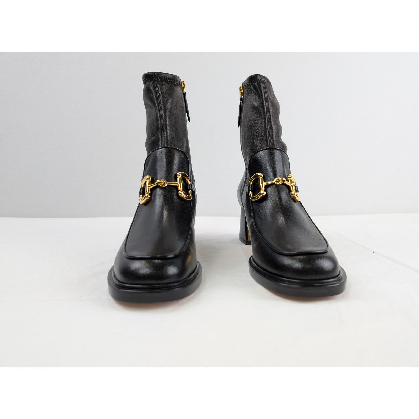 Gucci o1rshd1 Horsebit Leather ankle boot in Black-Gold Toned Size US 10 / IT 40 - 9 Thumbnail
