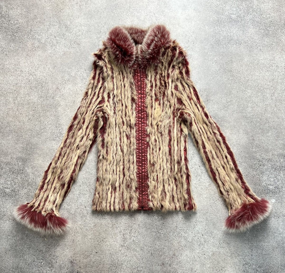image of Avant Garde x If Six Was Nine Vintage Japanese Super Adjustable Quilted Fur Jacket in Red, Women's 