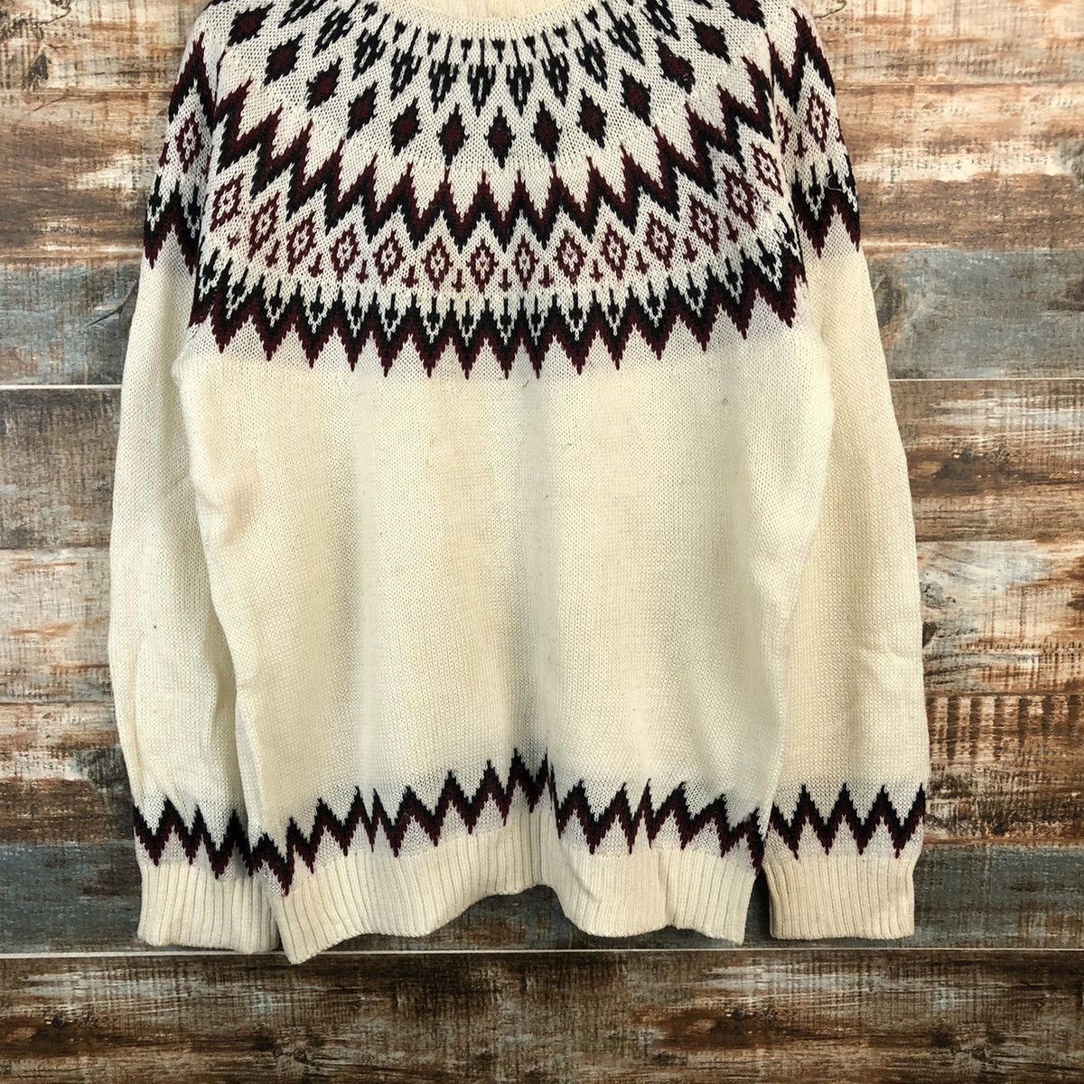 GU DL GU White navajo japan sweatshirt Knitwear #C580 Size US L / EU 52-54 / 3 - 3 Thumbnail