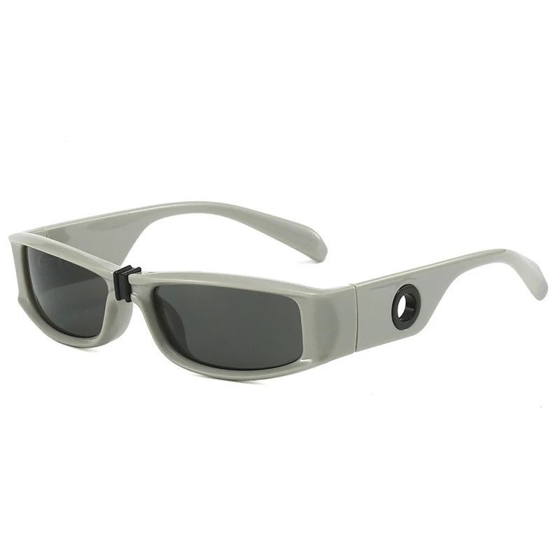 Vintage Retro Gray Rectangle Sunglasses Size ONE SIZE - 4 Thumbnail