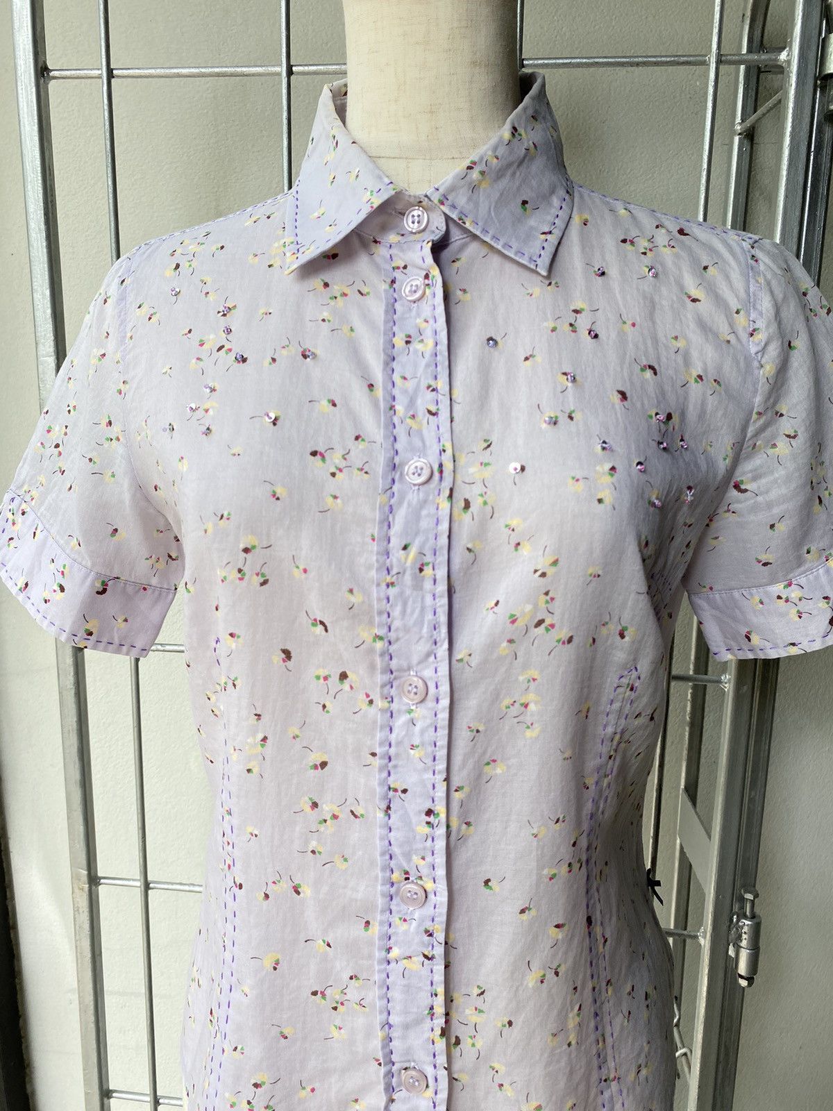 Paul Smith Paul Smith Women Lilac Floral Shirt Size S / US 4 / IT 40 - 14 Thumbnail