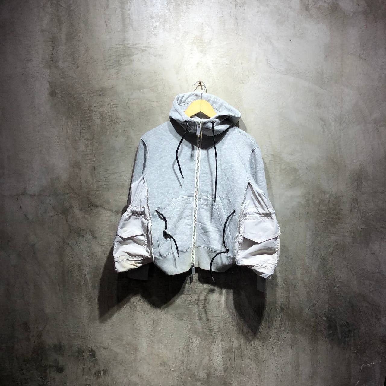 Sacai Sacai Sponge Sweat X Nylon Twill zip front hoodie Size XS / US 0-2 / IT 36-38 - 1 Thumbnail