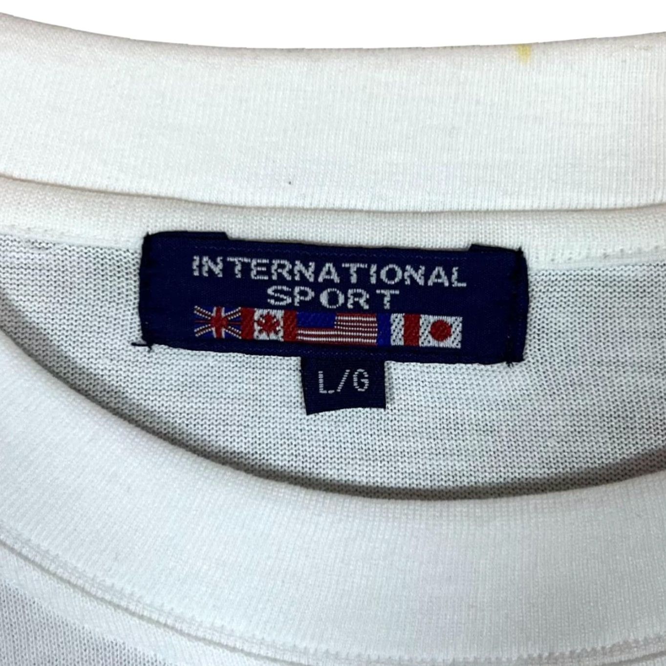 Vintage VINTAGE International Sport CANADA Embroidered Rainbow White T-Shirt Large XL Mens Size US L / EU 52-54 / 3 - 4 Thumbnail