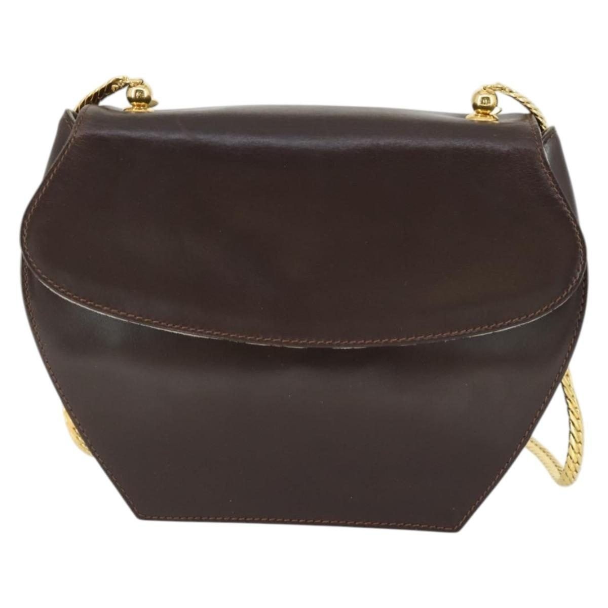 Gucci Gucci Leather Chain Shoulder Bag Brown Size ONE SIZE - 1 Thumbnail