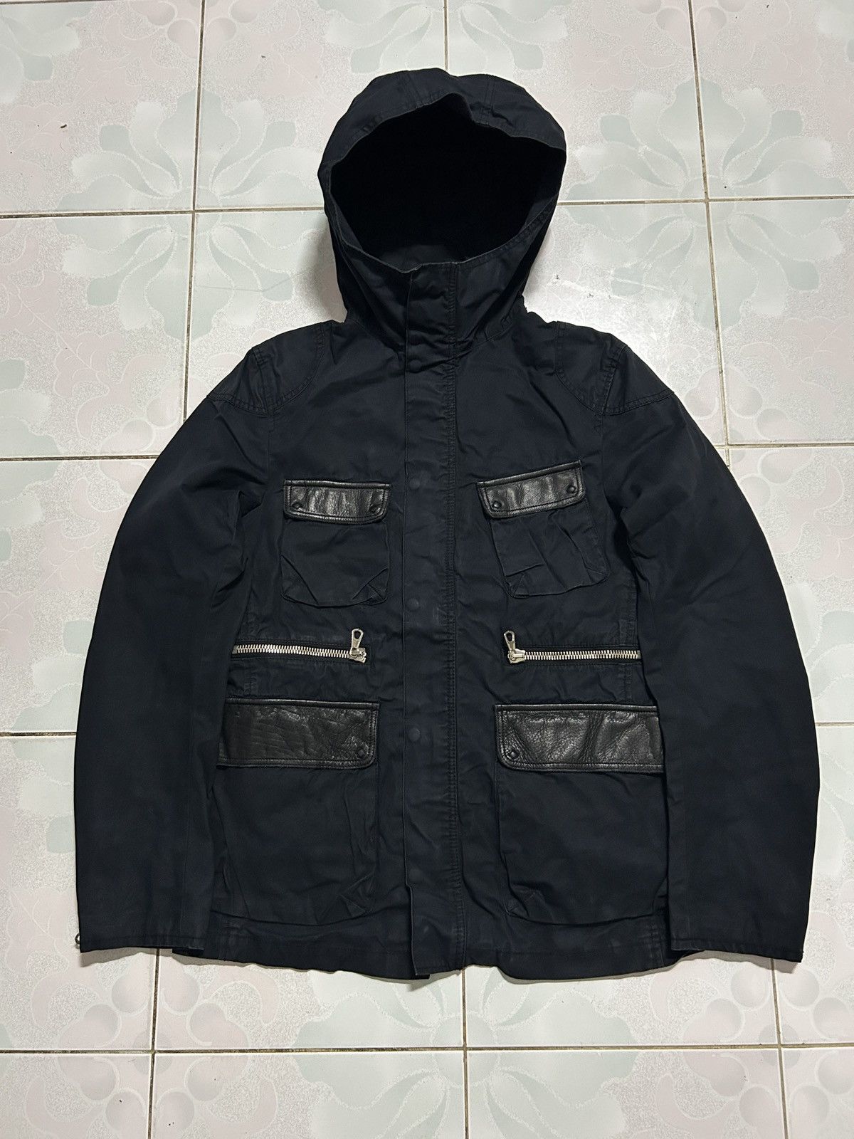 Japanese Brand 2000’s Bark Tannage Black Jacket with leather pocket Size US M / EU 48-50 / 2 - 2 Thumbnail