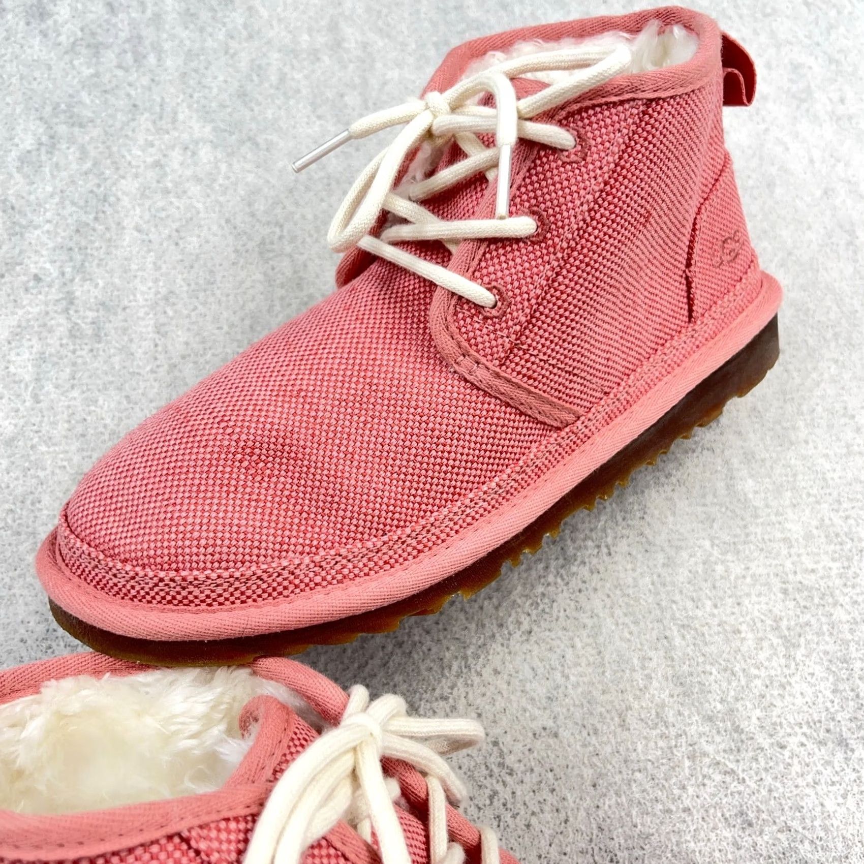 Ugg UGG Neumel Pink Canvas Faux Fur Chukka Boots Women’s Size 8 Casual Winter Flat Heel Boots Women’s M Pink Nature 1119597 Size US 8 / IT 38 - 3 Thumbnail