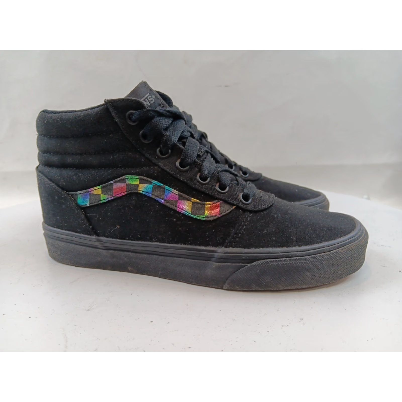 Vans VANS Ward Iridescent Check Shoes Women's Size 8 Black Multicolor Hi Top Skate Shoe Size M / US 6-8 / IT 42-44 - 5 Thumbnail