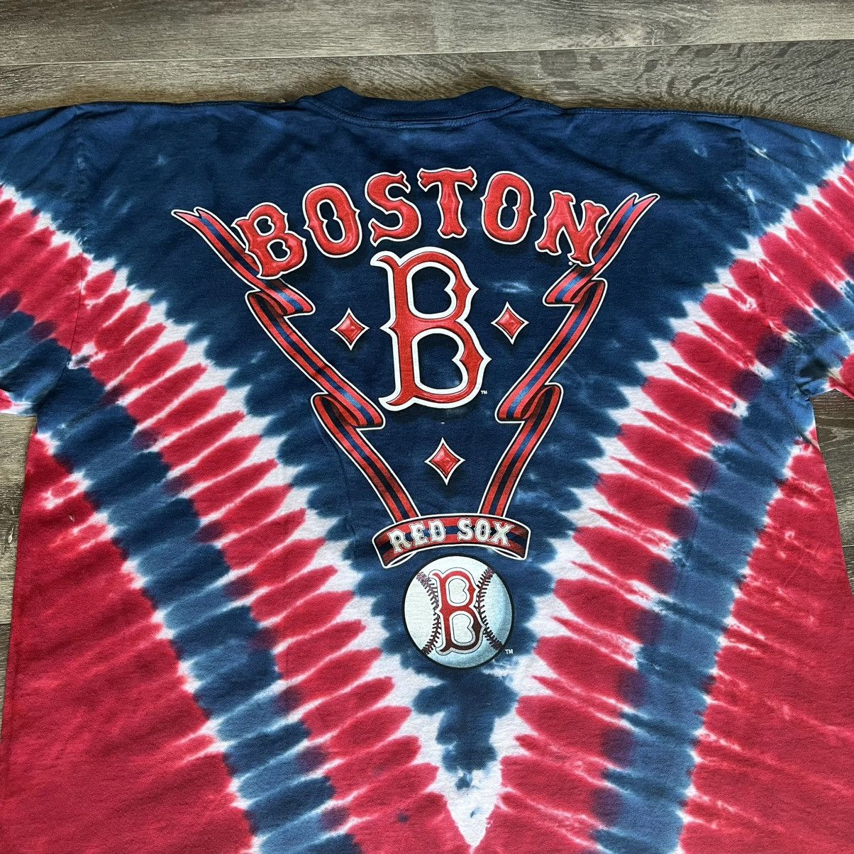 MLB Vintage 1990s Lee MLB Boston Red Sox Tie Dye Graphic T Shirt Size US XL / EU 56 / 4 - 4 Thumbnail