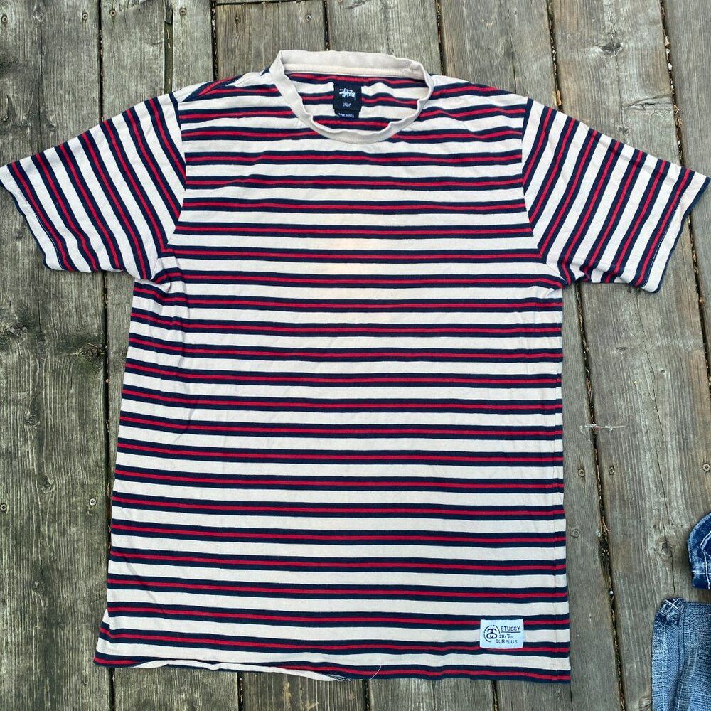 Stussy Stussy Red Stripes T Shirt Large Size US L / EU 52-54 / 3 - 2 Thumbnail