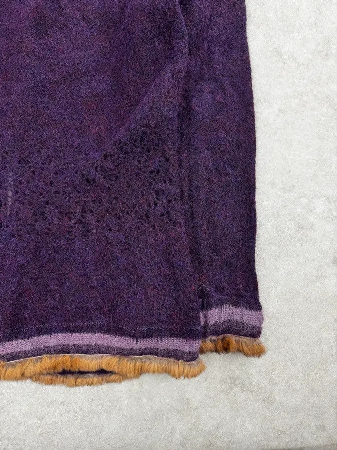Roberto Cavalli 2000s Roberto Cavalli Purple Wool Obscure Cardigan Sweater Size M / US 6-8 / IT 42-44 - 9 Thumbnail