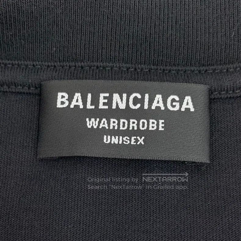 Balenciaga Balenciaga Black Cotton Logo Letter Print Cotton Crewneck Size US XS / EU 42 / 0 - 5 Thumbnail