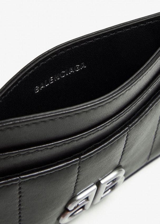 Balenciaga o1bcso1str0325 Size: OS / Monaco Card Holder Quilted Black Size ONE SIZE - 4 Thumbnail