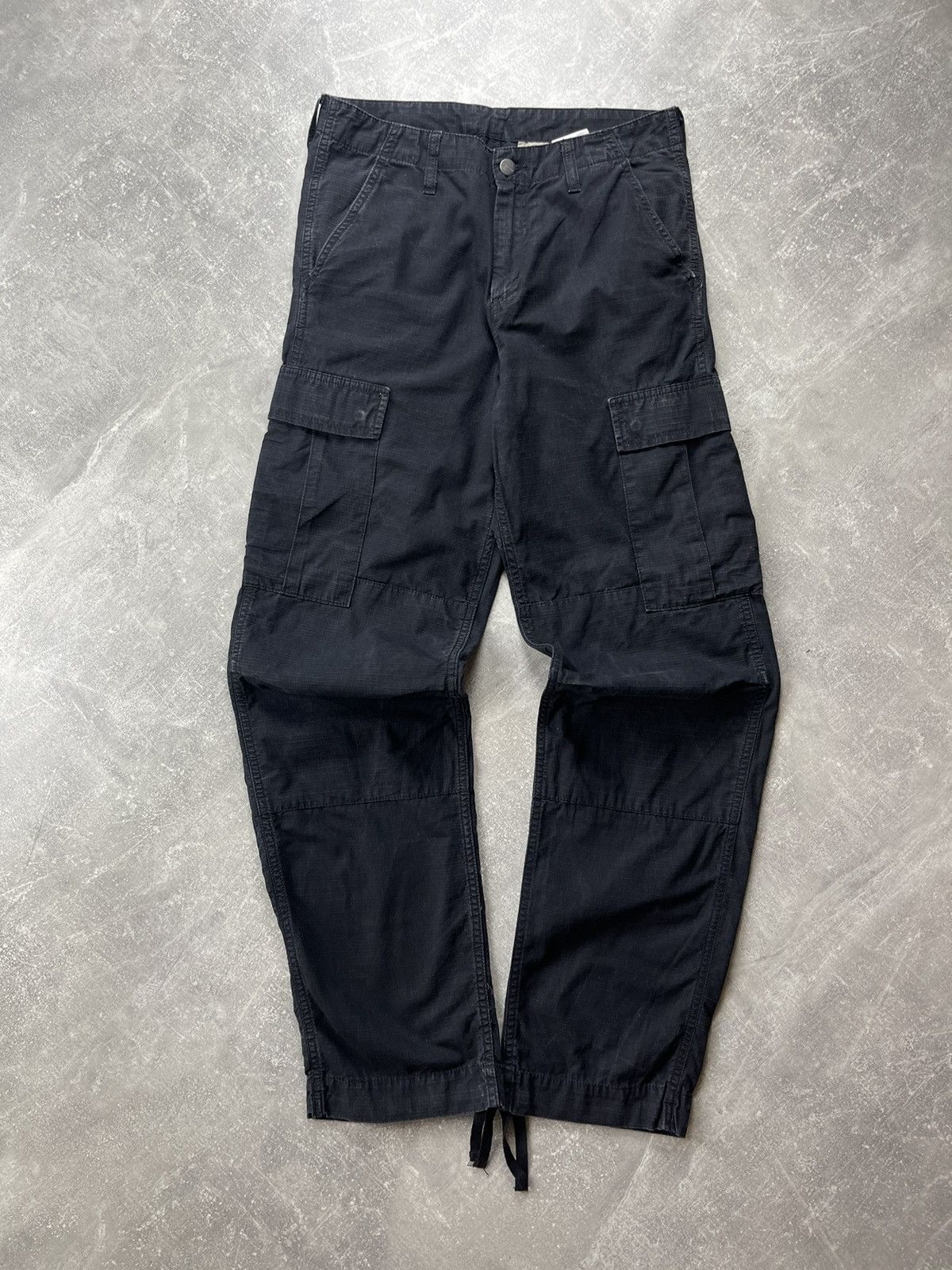 Carhartt Carhartt WIP Cargo Pants Black Ripstop Utility Workwear Size US 29 - 7 Thumbnail