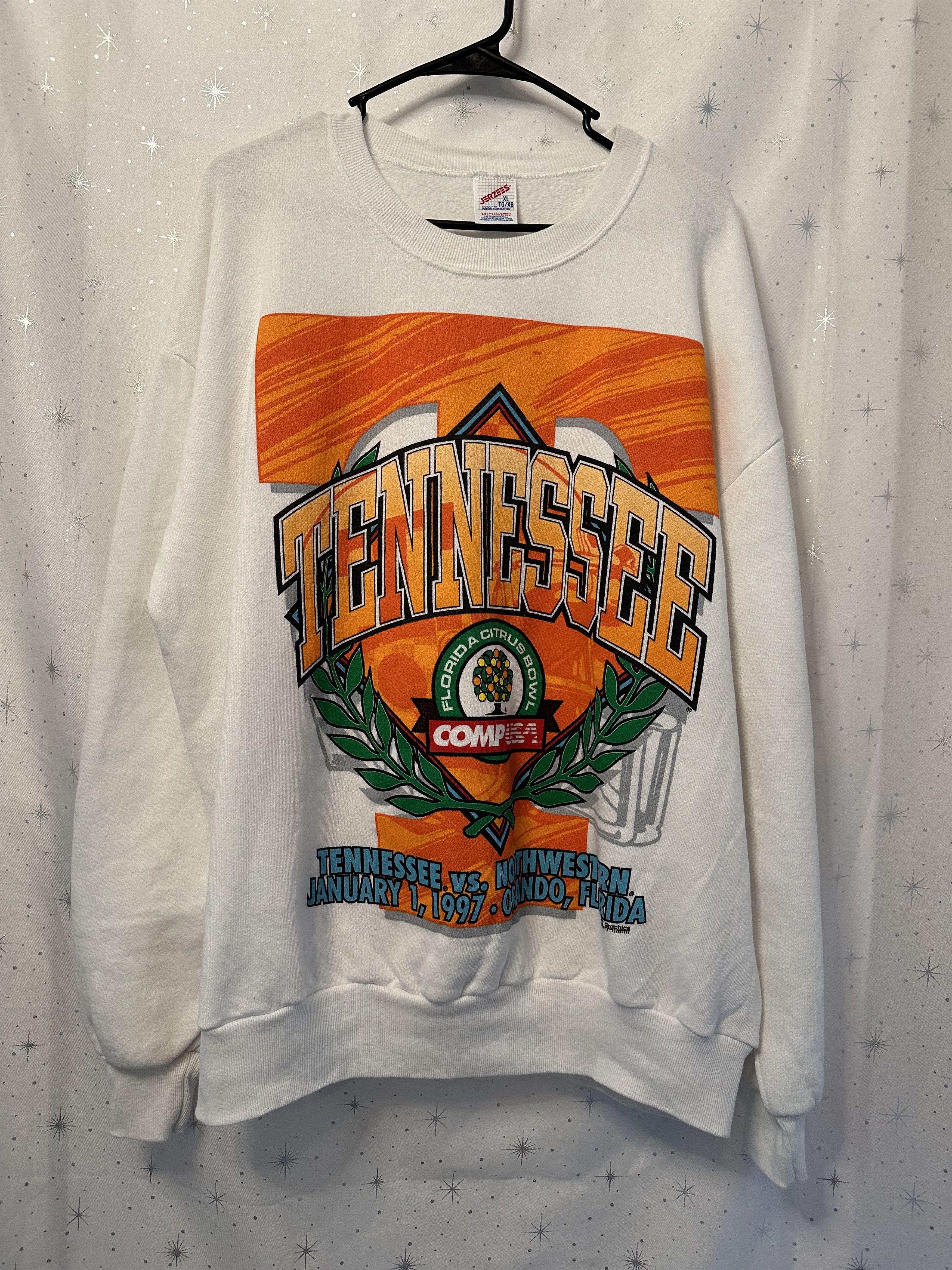 image of 1997 Vintage Deadstock Jerzees Citrus Bowl Sweatshirt in White, Men's (Size XL)