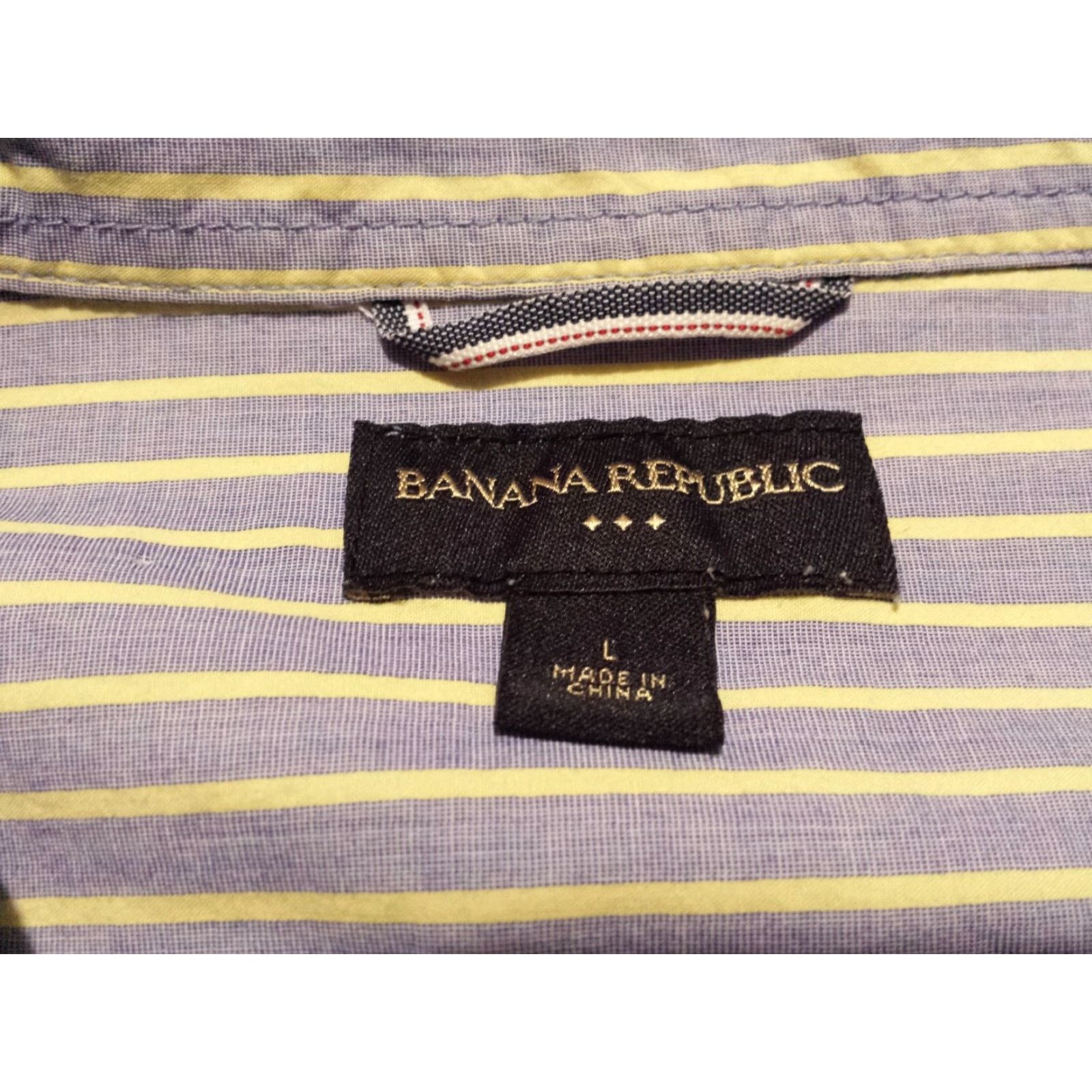 Banana Republic Banana Republic Shirt Mens Large L/S Button-Front 100% Cotton Blue Striped Shirt Size US L / EU 52-54 / 3 - 4 Thumbnail