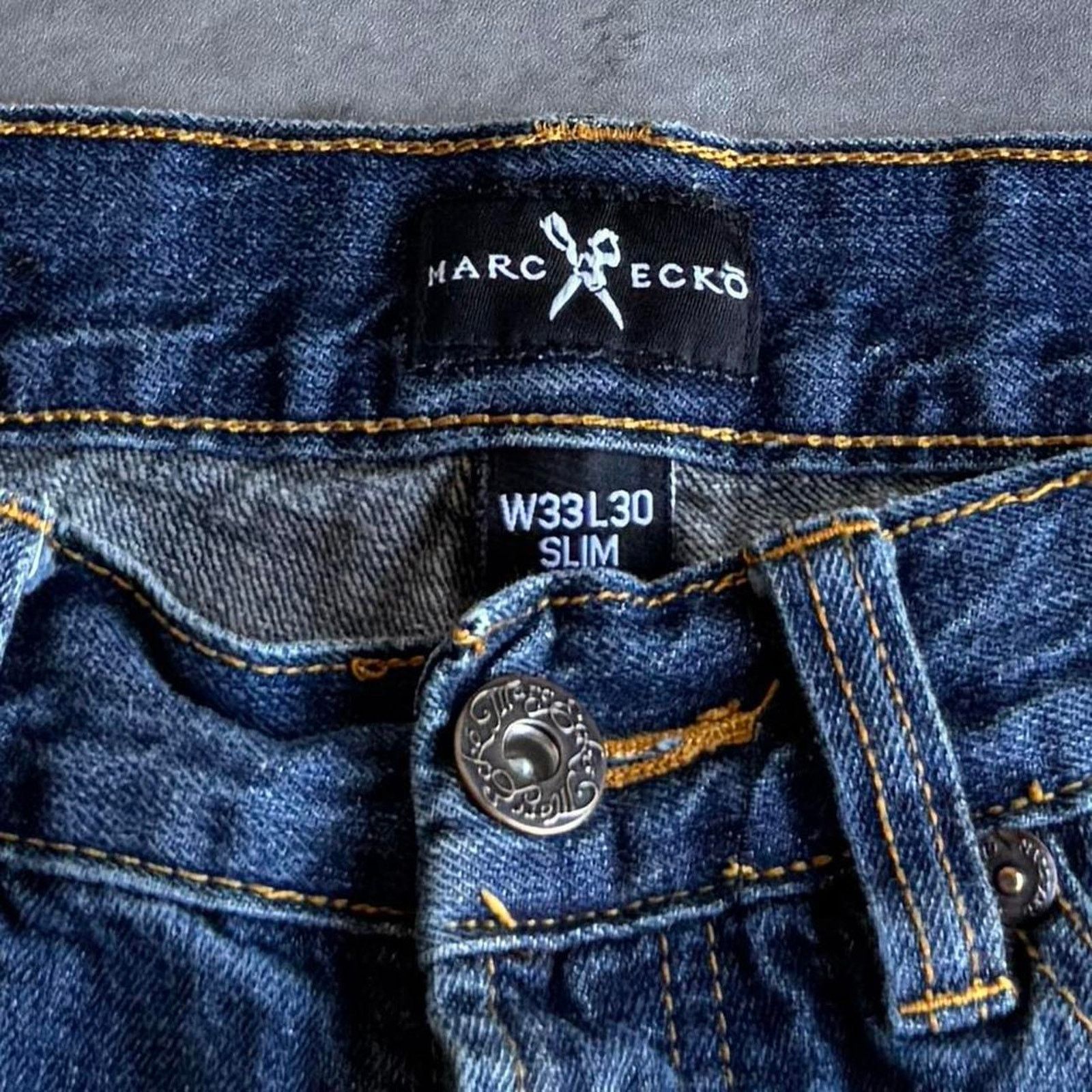 Japanese Brand × Marc Ecko × Vintage Vintage Y2K Marc Ecko Medium Wash Embroidered Denim Jeans Size US 32 / EU 48 - 4 Thumbnail