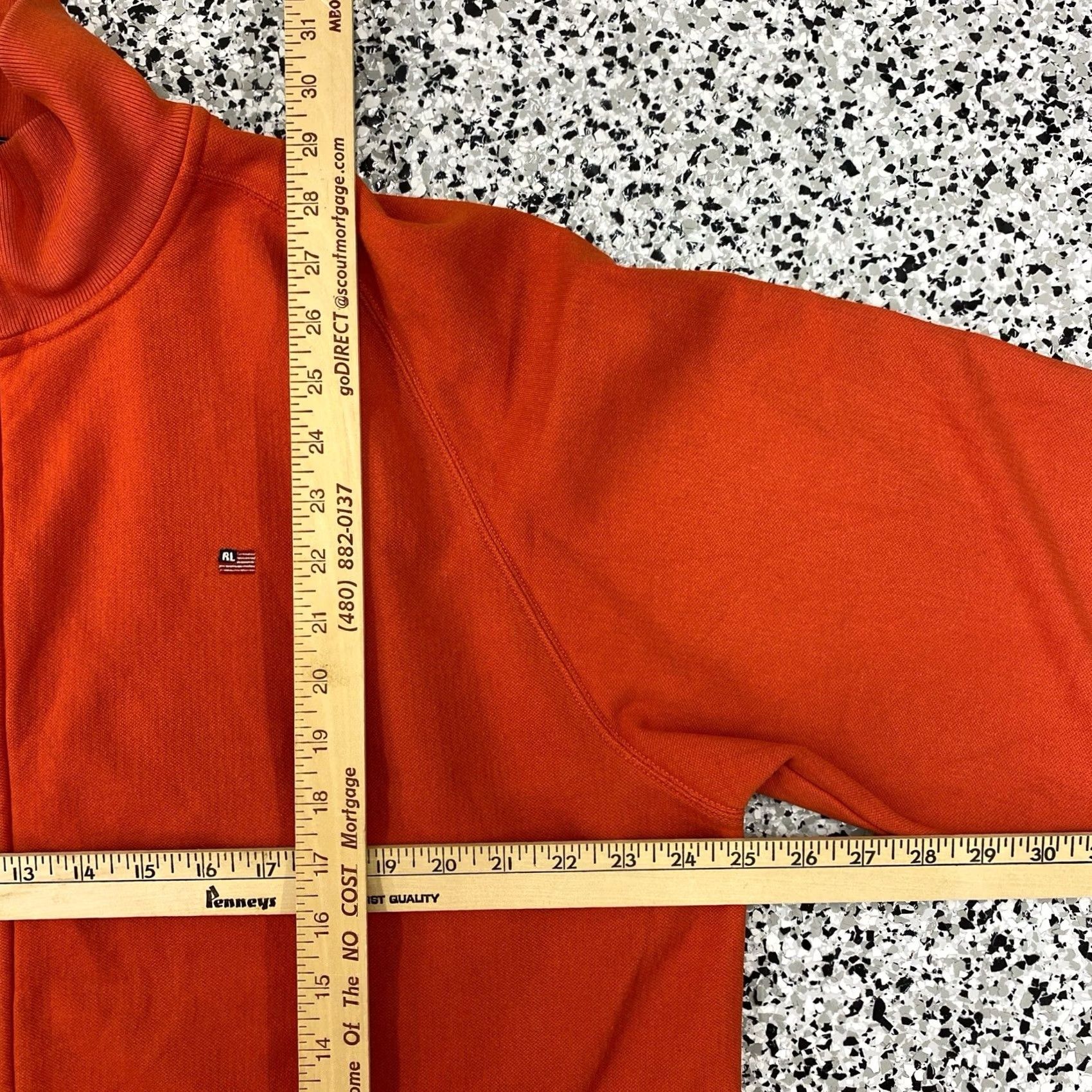 Ralph Lauren VINTAGE Polo Jeans Co. Ralph Lauren Mens Orange Zip Mock Neck 2XT Cotton Sweater Pullover MENS Size US XXL / EU 58 / 5 - 4 Thumbnail