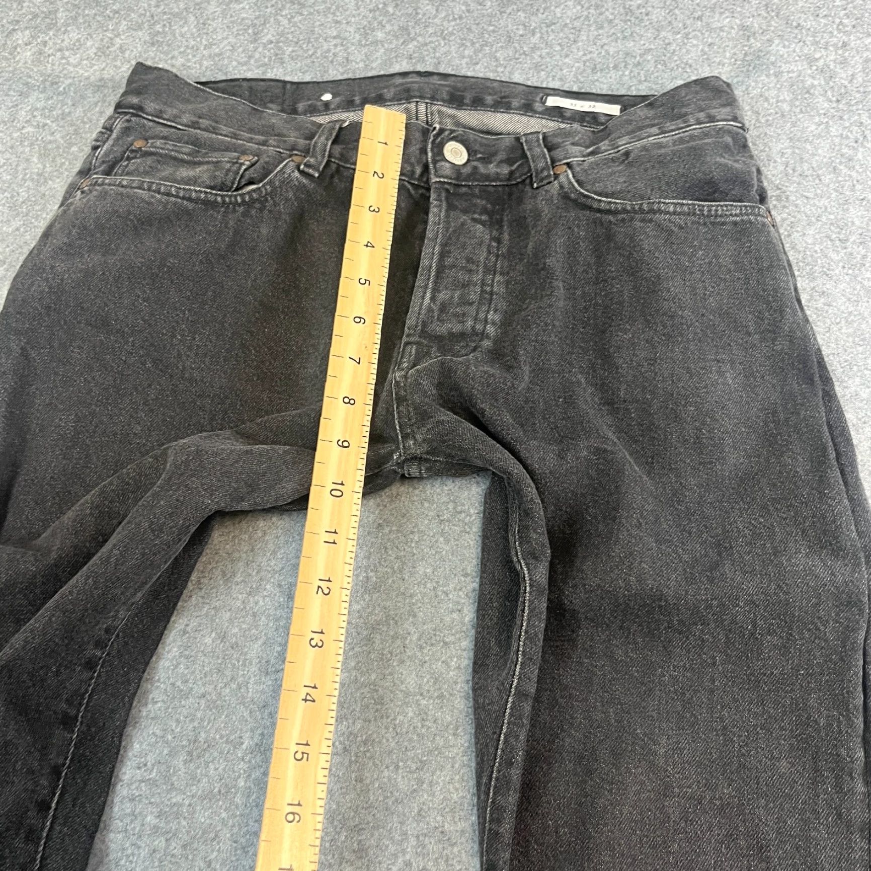 Our Legacy OUR LEGACY Jeans Regular Tapered 31 32 Dark Wash Black Fade Mens Denim 5-Pocket Pockets Button Closure Size 31 Regular Rise Mid Cotton Vintage No Size US 31 - 5 Thumbnail