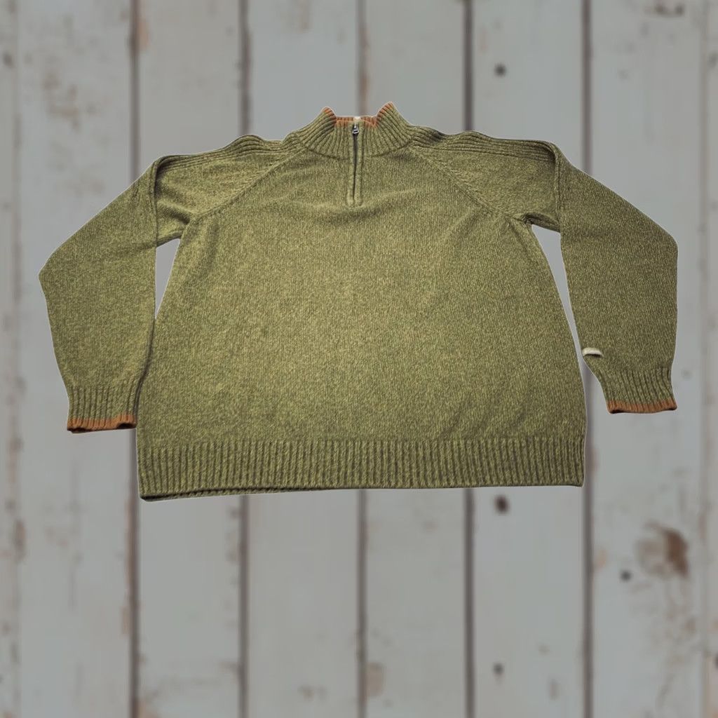 Vintage Columbia Knit Sweater Mens Medium Green 1/4 Zip Mock Neck Heavyweight 7522 Size US M / EU 48-50 / 2 - 1 Thumbnail